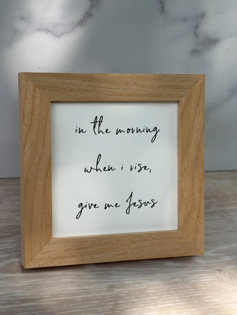 Give Me Jesus Mini Framed Canvas Art 4x4 Natural Rustic Tiered Tray Shelf Sitter